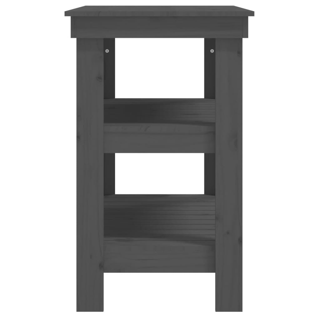 Dílenský Stůl Šedý 78,5 X 50 X 80 Cm Masivní Borové Dřevo