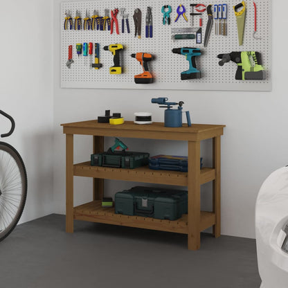 Dílenský Stůl Šedý 78,5 X 50 X 80 Cm Masivní Borové Dřevo