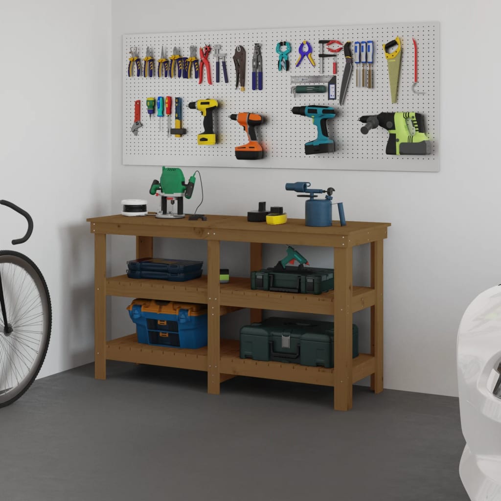 Dílenský Stůl Šedý 78,5 X 50 X 80 Cm Masivní Borové Dřevo