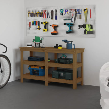 Dílenský Stůl Šedý 78,5 X 50 X 80 Cm Masivní Borové Dřevo