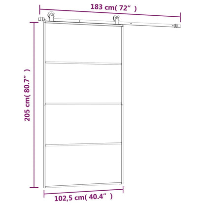 Posuvné Dveře S Kováním 102,5 X 205 Cm Esg Sklo A Hliník