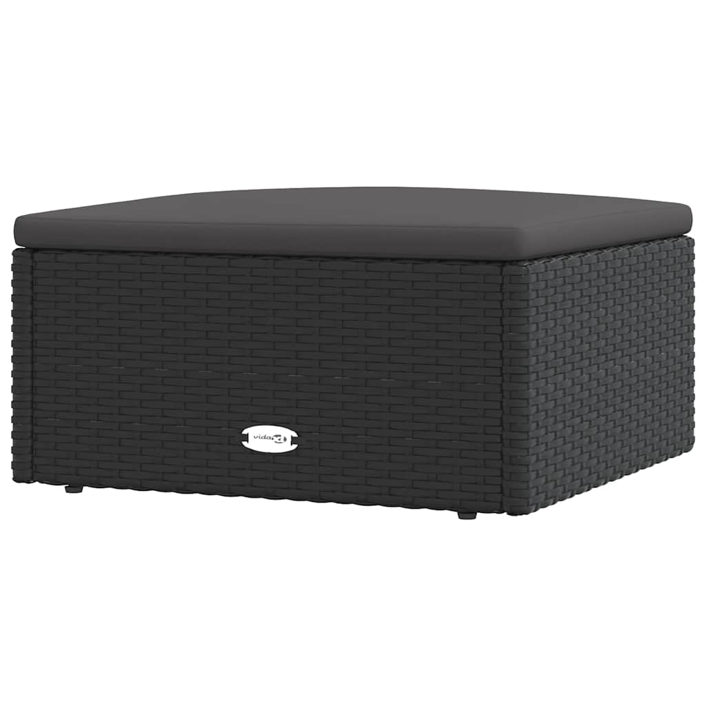 Zahradní S Poduškou Černá Polyratan