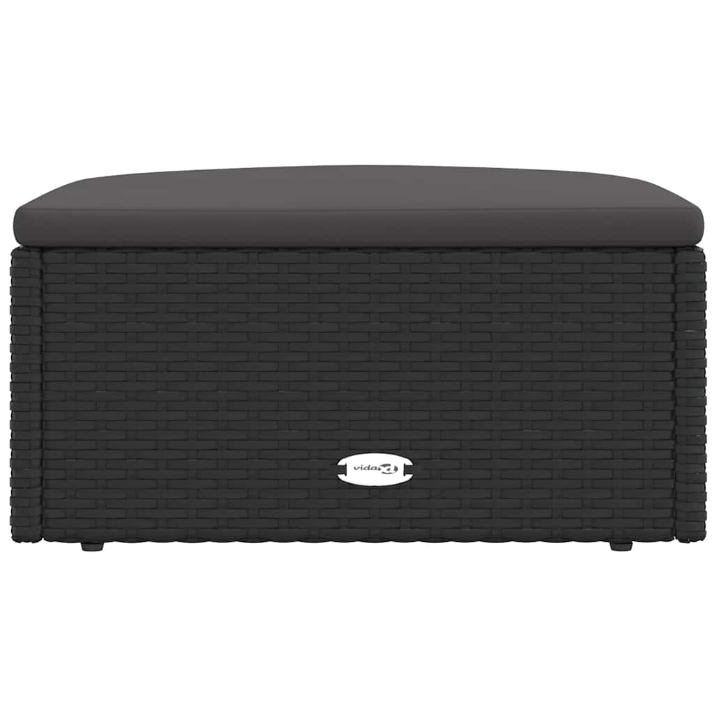 Zahradní S Poduškou Černá Polyratan