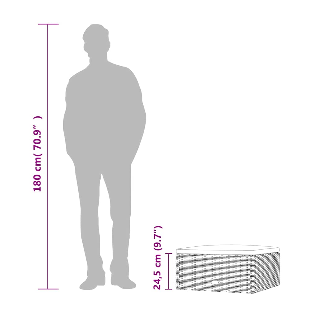 Zahradní S Poduškou Černá Polyratan