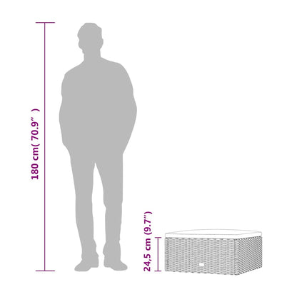 Zahradní S Poduškou Černá Polyratan