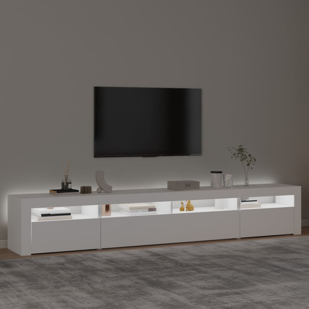 Tv Skříňka S Led Osvětlením Bílá 240X35X40 Cm