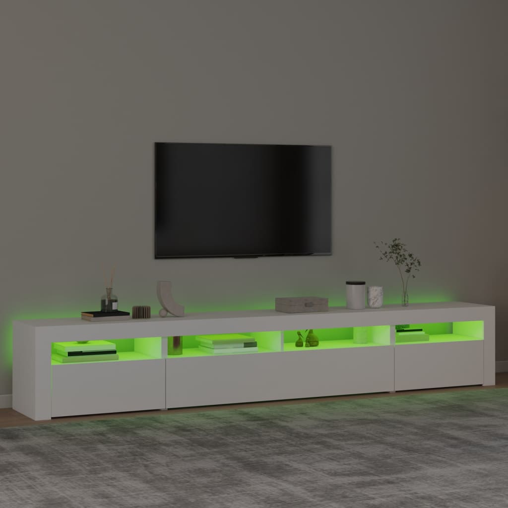 Tv Skříňka S Led Osvětlením Bílá 240X35X40 Cm