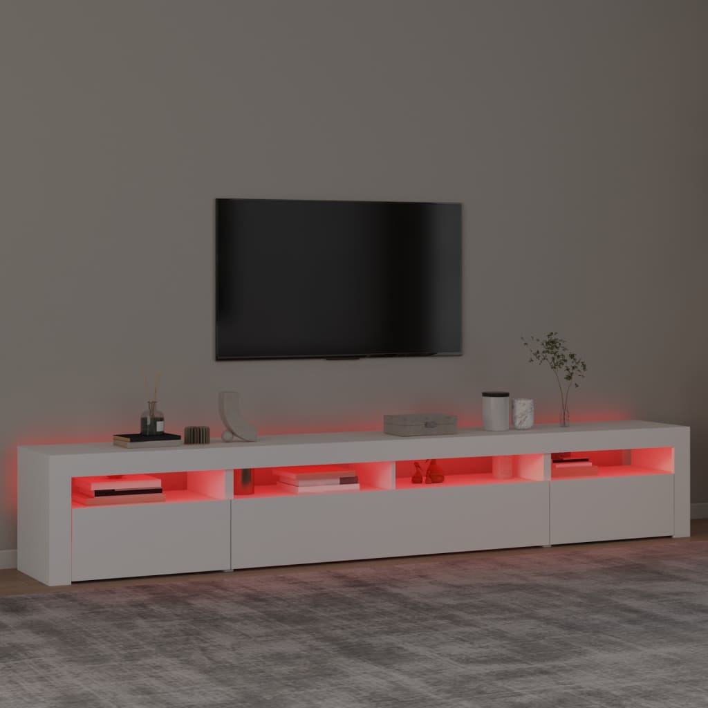 Tv Skříňka S Led Osvětlením Bílá 240X35X40 Cm