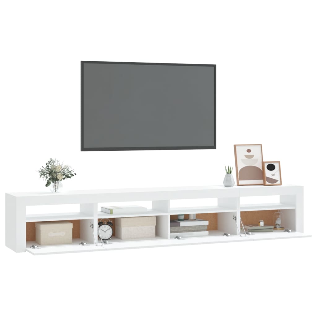 Tv Skříňka S Led Osvětlením Bílá 240X35X40 Cm