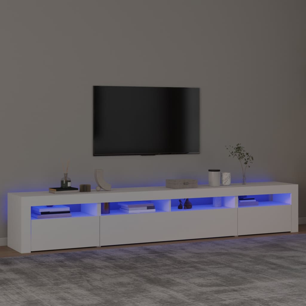 Tv Skříňka S Led Osvětlením Bílá 240X35X40 Cm
