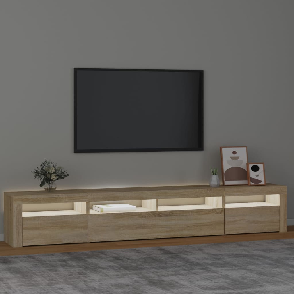 Tv Skříňka S Led Osvětlením Dub Sonoma 240X35X40 Cm