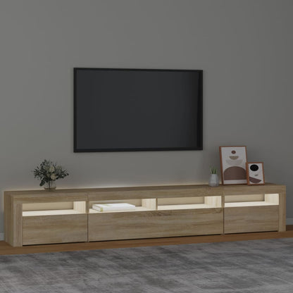 Tv Skříňka S Led Osvětlením Dub Sonoma 240X35X40 Cm