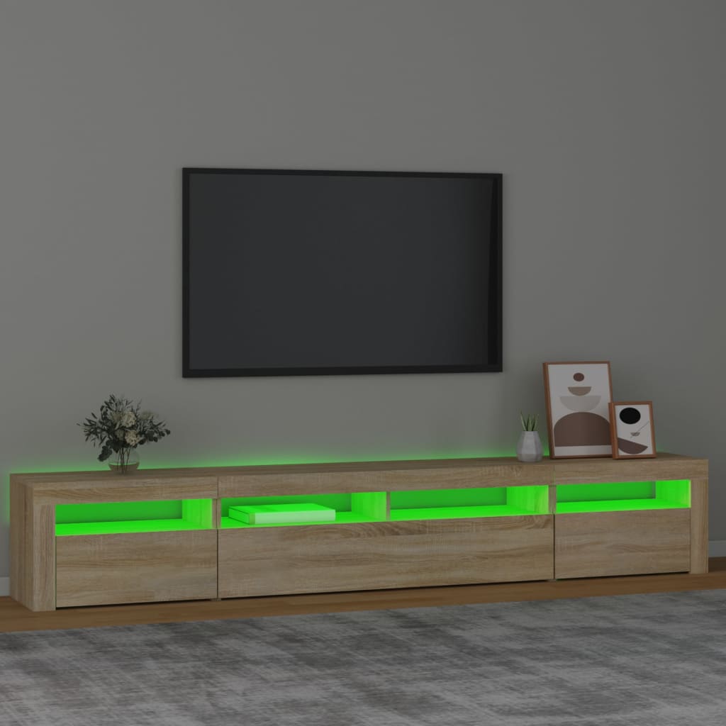 Tv Skříňka S Led Osvětlením Dub Sonoma 240X35X40 Cm