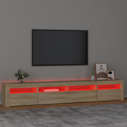 Tv Skříňka S Led Osvětlením Dub Sonoma 240X35X40 Cm