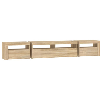 Tv Skříňka S Led Osvětlením Dub Sonoma 240X35X40 Cm