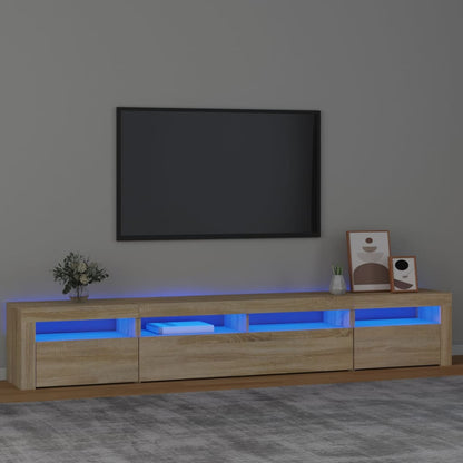Tv Skříňka S Led Osvětlením Dub Sonoma 240X35X40 Cm