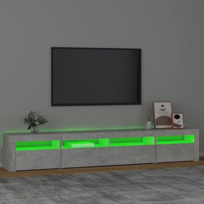 Tv Skříňka S Led Osvětlením Betonově Šedá 240X35X40 Cm