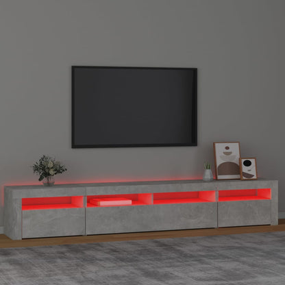Tv Skříňka S Led Osvětlením Betonově Šedá 240X35X40 Cm