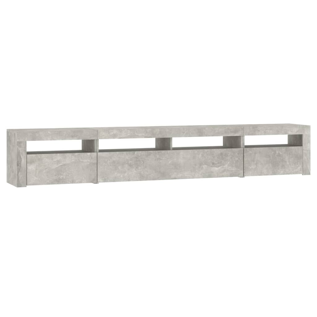 Tv Skříňka S Led Osvětlením Betonově Šedá 240X35X40 Cm