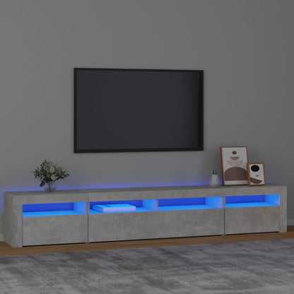 Tv Skříňka S Led Osvětlením Betonově Šedá 240X35X40 Cm