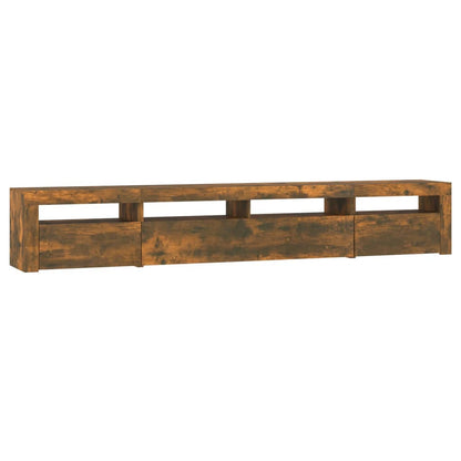 Tv Skříňka S Led Osvětlením Kouřový Dub 240X35X40 Cm