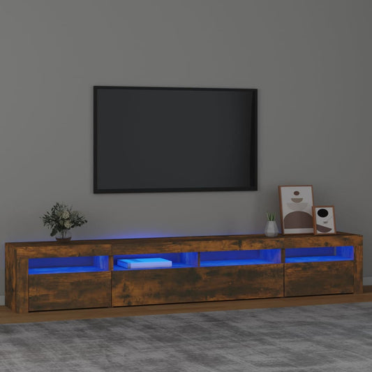 Tv Skříňka S Led Osvětlením Kouřový Dub 240X35X40 Cm