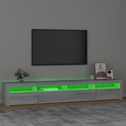 Tv Skříňka S Led Osvětlením Šedá Sonoma 240X35X40 Cm