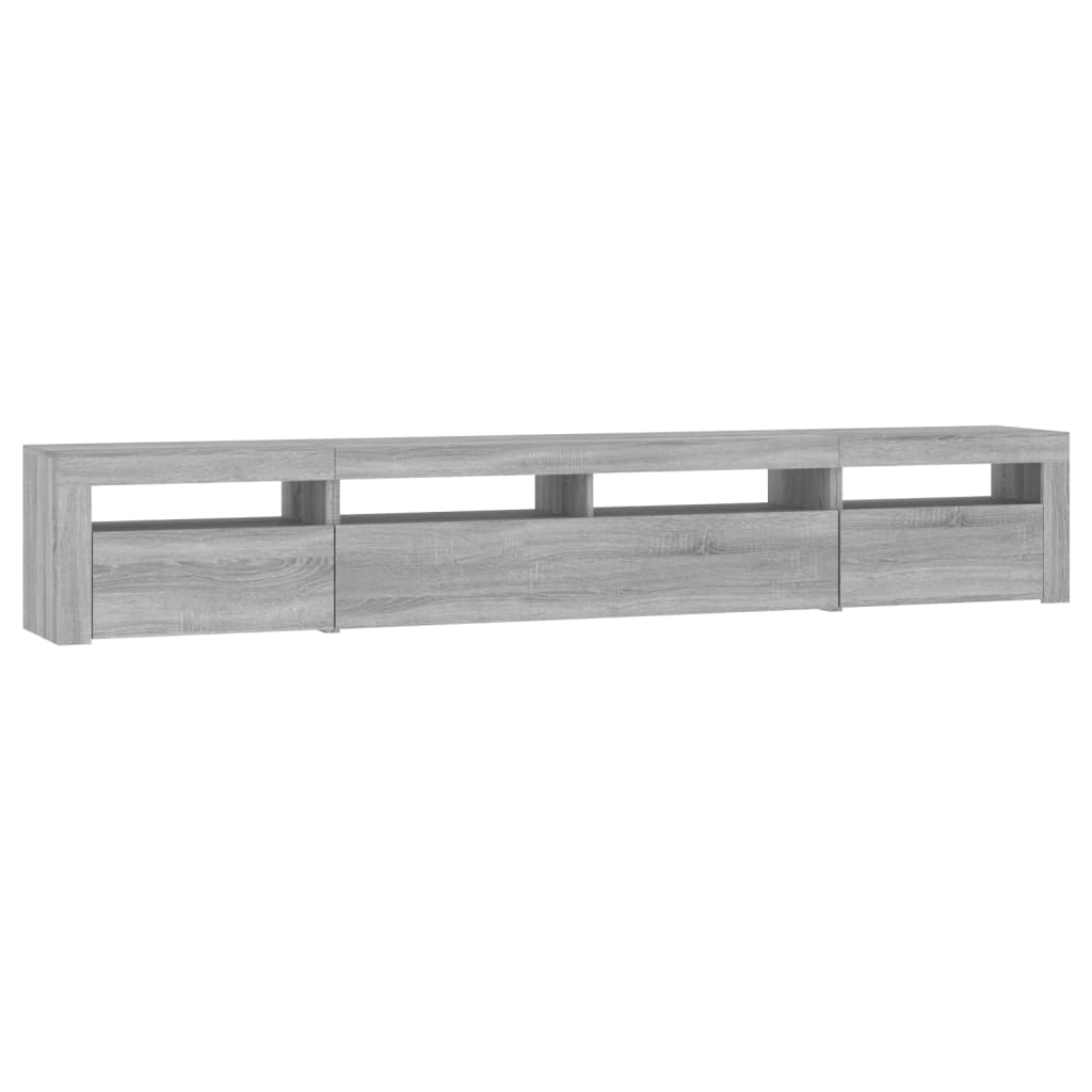 Tv Skříňka S Led Osvětlením Šedá Sonoma 240X35X40 Cm