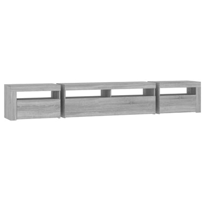 Tv Skříňka S Led Osvětlením Šedá Sonoma 240X35X40 Cm