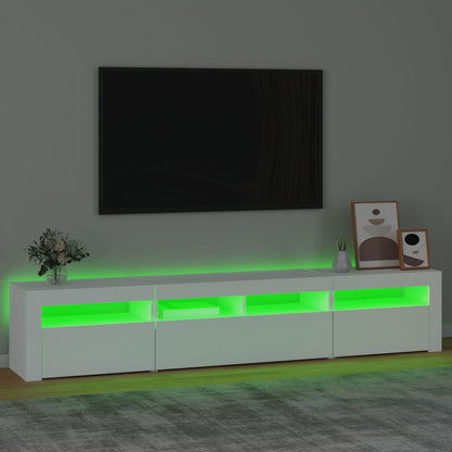 Tv Skříňka S Led Osvětlením Bílá 210 X 35 X 40 Cm