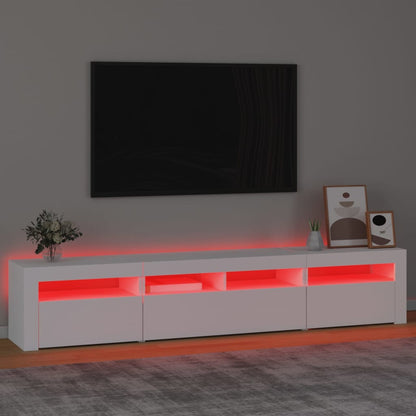 Tv Skříňka S Led Osvětlením Bílá 210 X 35 X 40 Cm