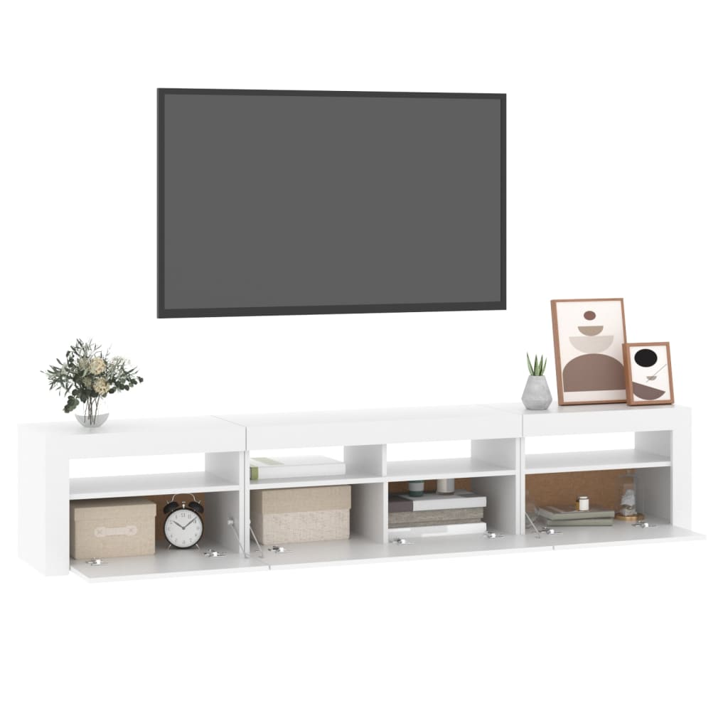 Tv Skříňka S Led Osvětlením Bílá 210 X 35 X 40 Cm
