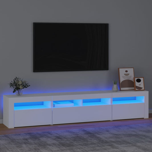 Tv Skříňka S Led Osvětlením Bílá 210 X 35 X 40 Cm