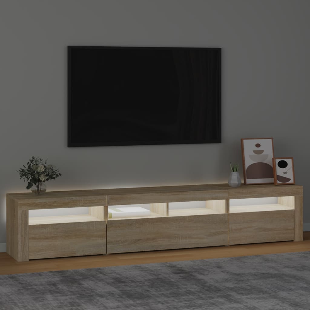 Tv Skříňka S Led Osvětlením Dub Sonoma 210 X 35 X 40 Cm