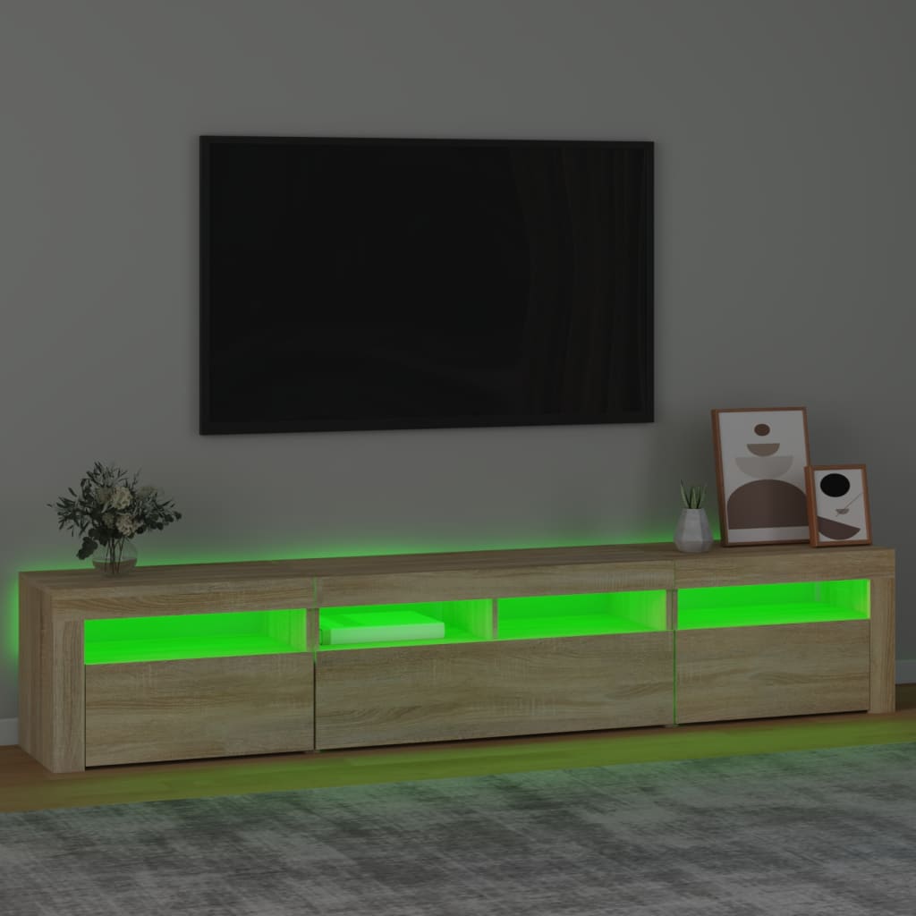 Tv Skříňka S Led Osvětlením Dub Sonoma 210 X 35 X 40 Cm