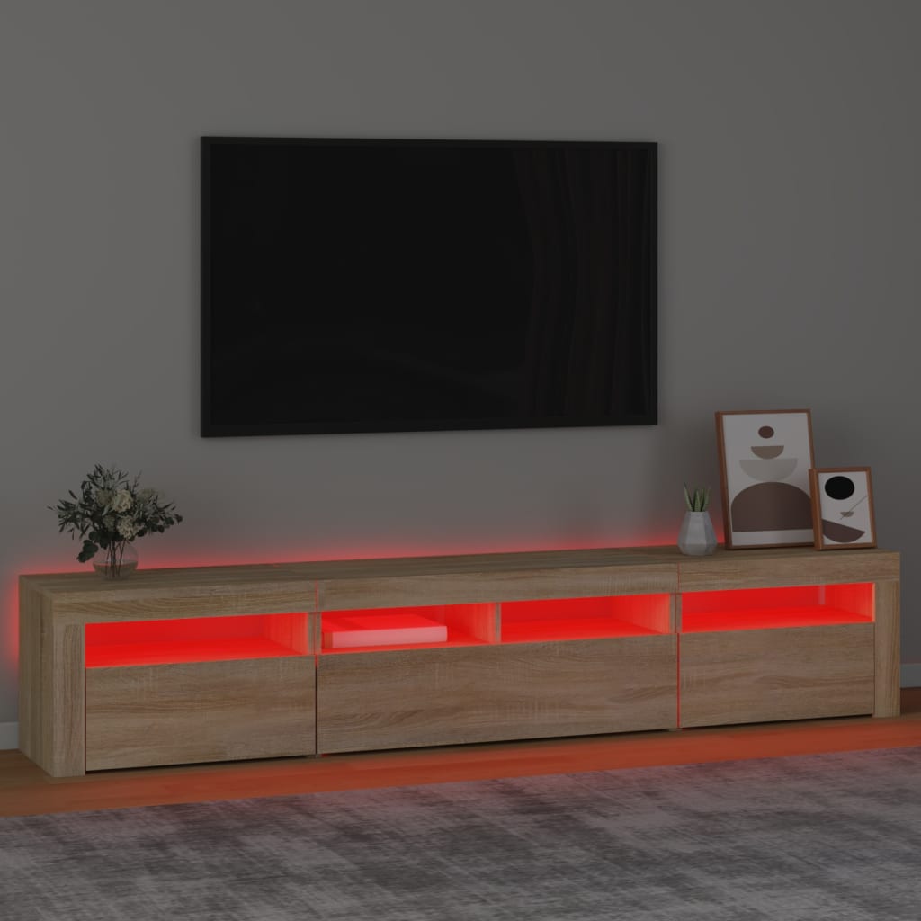 Tv Skříňka S Led Osvětlením Dub Sonoma 210 X 35 X 40 Cm
