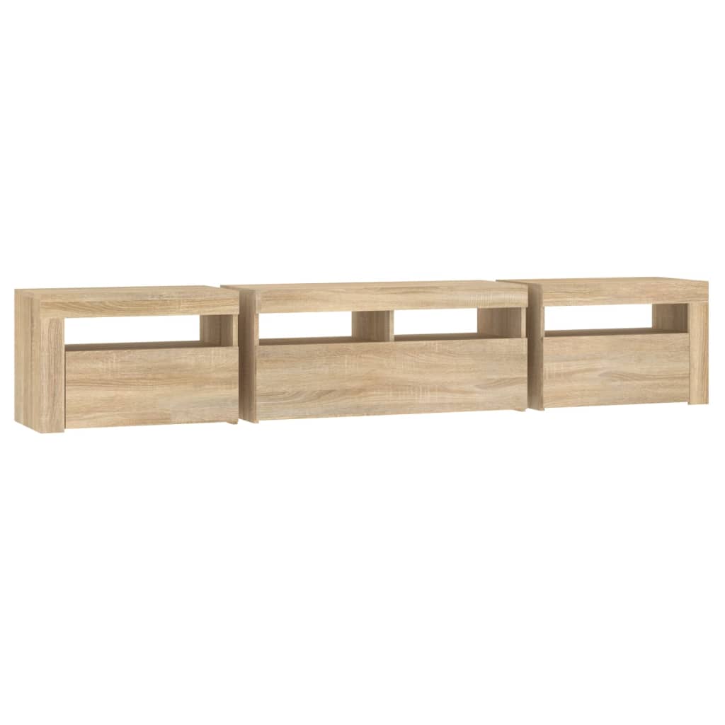 Tv Skříňka S Led Osvětlením Dub Sonoma 210 X 35 X 40 Cm