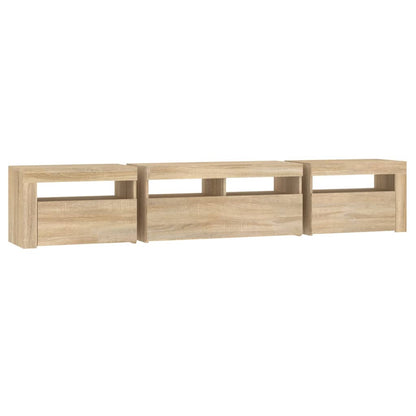 Tv Skříňka S Led Osvětlením Dub Sonoma 210 X 35 X 40 Cm