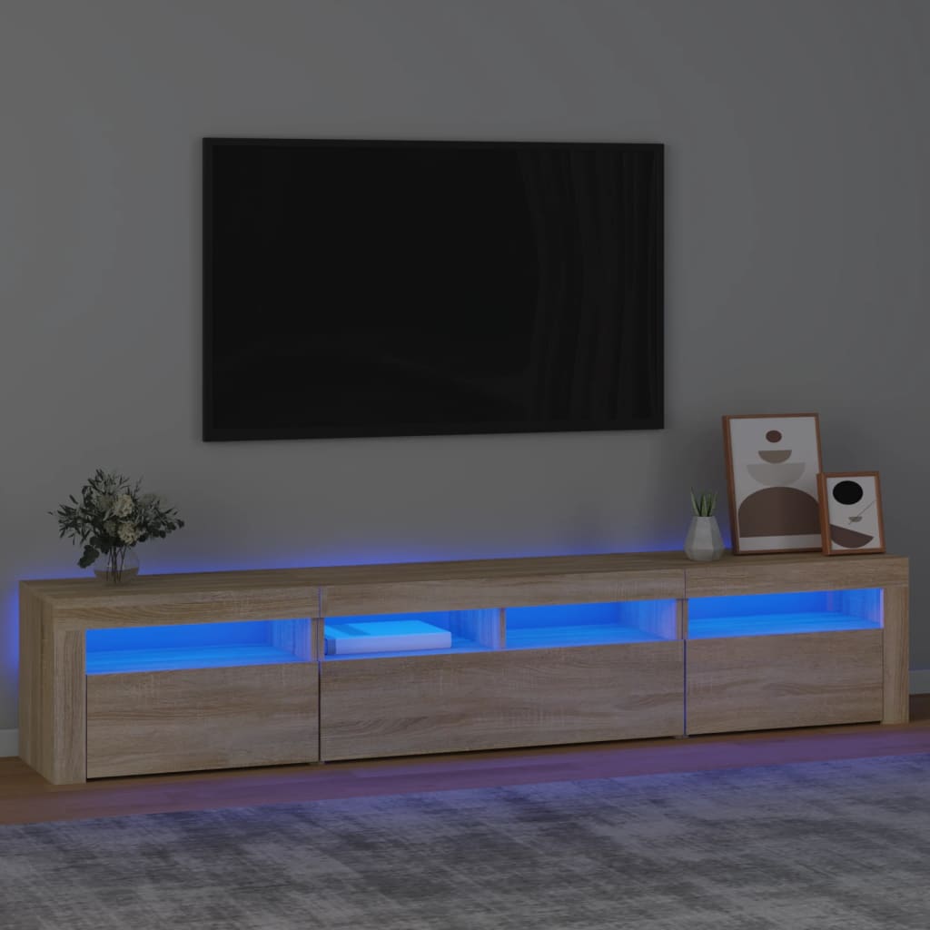 Tv Skříňka S Led Osvětlením Dub Sonoma 210 X 35 X 40 Cm