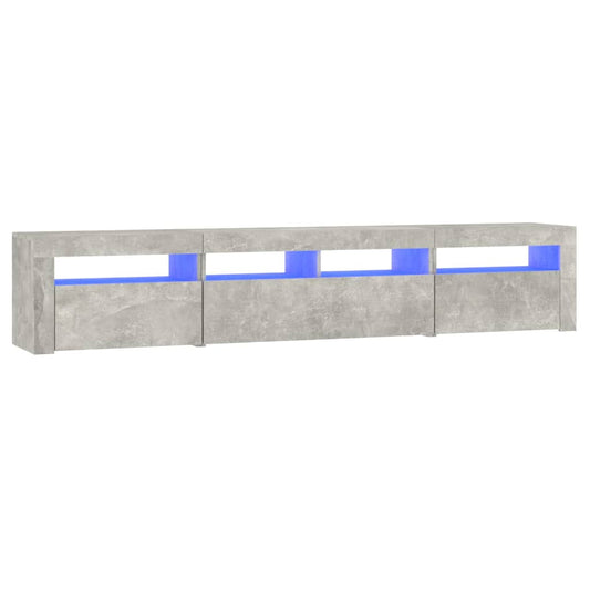 Tv Skříňka S Led Osvětlením Betonově Šedá 210X35X40 Cm