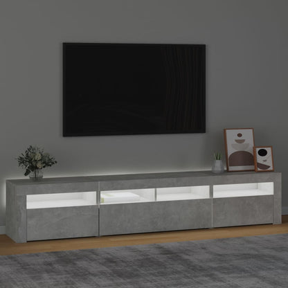 Tv Skříňka S Led Osvětlením Betonově Šedá 210X35X40 Cm