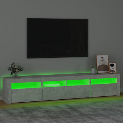 Tv Skříňka S Led Osvětlením Betonově Šedá 210X35X40 Cm