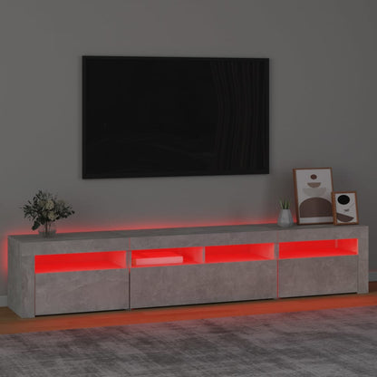 Tv Skříňka S Led Osvětlením Betonově Šedá 210X35X40 Cm