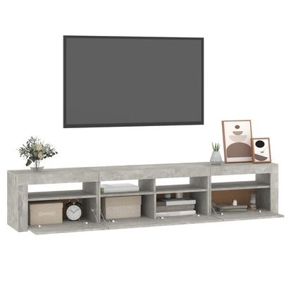Tv Skříňka S Led Osvětlením Betonově Šedá 210X35X40 Cm