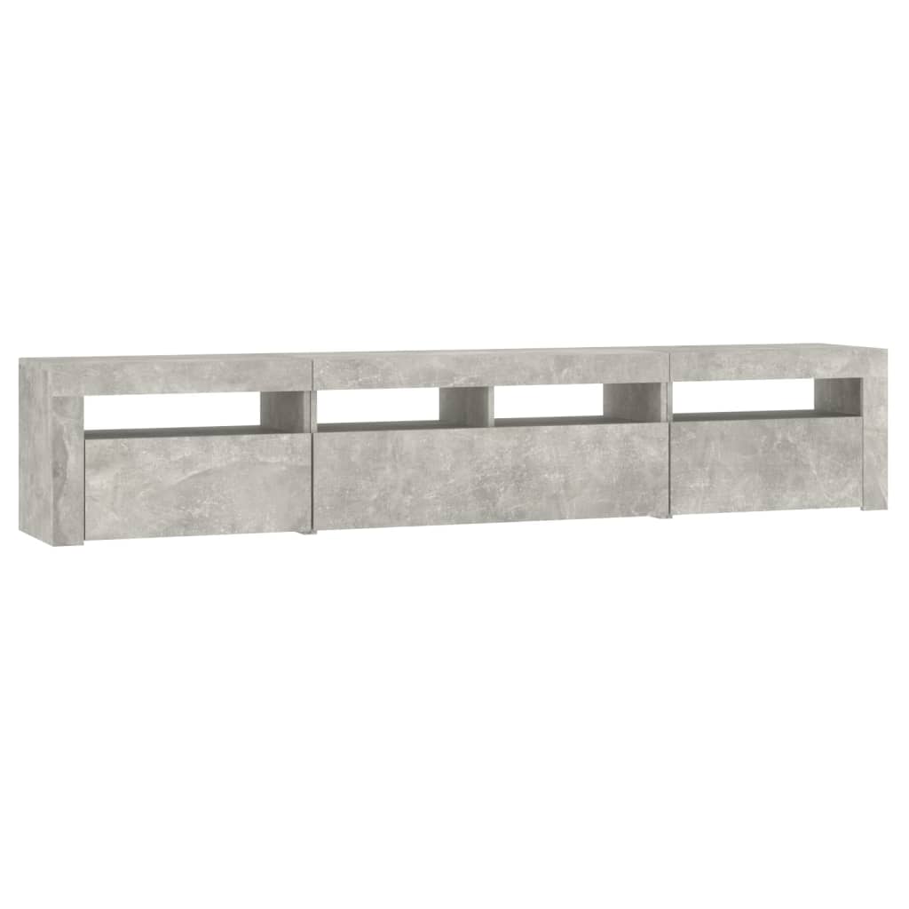 Tv Skříňka S Led Osvětlením Betonově Šedá 210X35X40 Cm