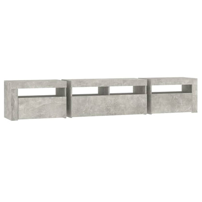 Tv Skříňka S Led Osvětlením Betonově Šedá 210X35X40 Cm