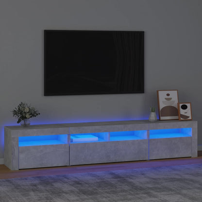 Tv Skříňka S Led Osvětlením Betonově Šedá 210X35X40 Cm