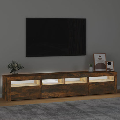 Tv Skříňka S Led Osvětlením Kouřový Dub 210 X 35 X 40 Cm
