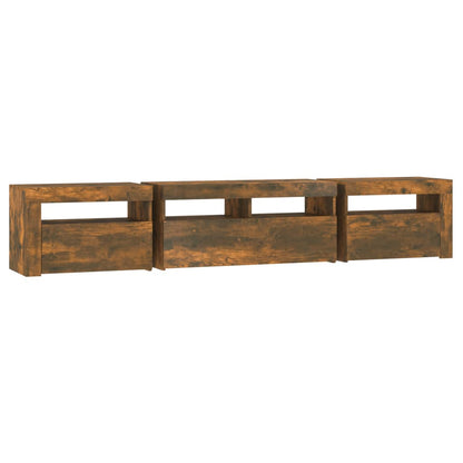 Tv Skříňka S Led Osvětlením Kouřový Dub 210 X 35 X 40 Cm