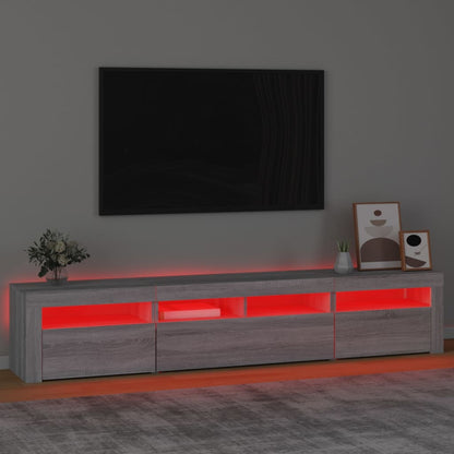 Tv Skříňka S Led Osvětlením Šedá Sonoma 210 X 35 X 40 Cm